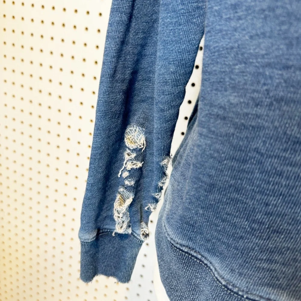 J.‎ Crew / Rivet and Thread | Navy Blue Distressed Thrashed Crewneck Sweater XS
